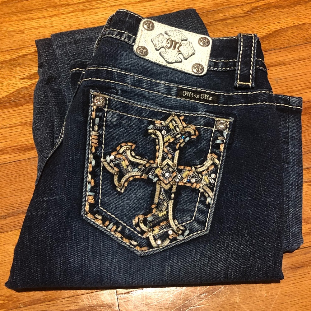 Miss Me cross pocket bootcut jeans